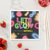 ネオンレーザー熱狂するパーティー スタンダードランチョンナプキン (インサイチュ)