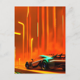ネオンレースナイト3000 - Ken Gage Art ポストカード