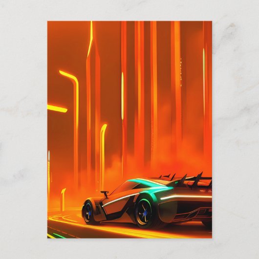 ネオンレースナイト3000 - Ken Gage Art ポストカード (正面)