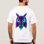ネオンロボット顔アート Tシャツ (裏面)