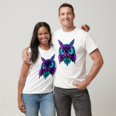ネオンロボット顔アート Tシャツ (ユニセックス)