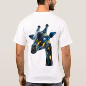ネオンロボティックキリン顔アート Tシャツ (裏面)