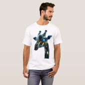 ネオンロボティックキリン顔アート Tシャツ (正面フル)