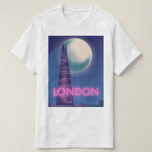 ネオンロンドン旅行ポスター Tシャツ (デザイン正面)