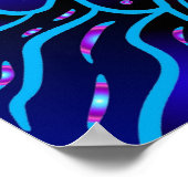 ネオンロータスフラワーボホプリント ポスター (角)