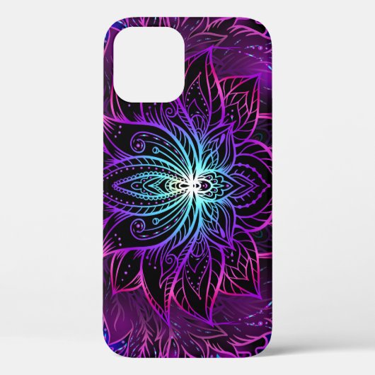 ネオンロータスフラワーボホプリント Case-Mate iPhoneケース (裏面)