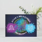 ネオンローラスケートで滑るグローネオングリーン誕生日パーティー (スタンド正面)