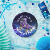 ネオンローラスケートで滑るパーティー紙プレート ペーパープレート (パーティー)