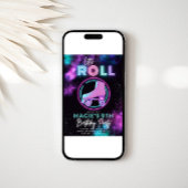 ネオンローラスケートで滑る招待状 |スケート 招待状