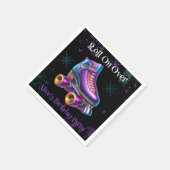 ネオンローラスケートバースデーパーティーカスタム スタンダードカクテルナプキン (角)