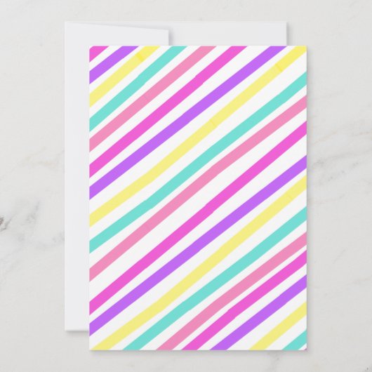 ネオンローラースケートで滑るの黒板の虹の誕生日 招待状 (裏面)