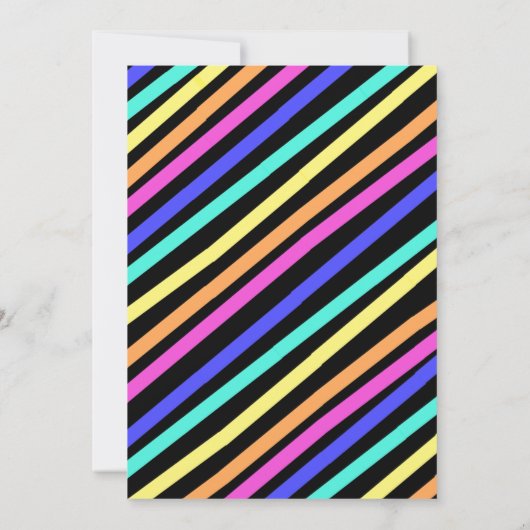 ネオンローラースケートシャルクボードディスコスターズ誕生日 招待状 (裏面)