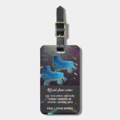 ネオンローラースケートディスコダンスパーティービベス ラゲッジタグ (正面縦)