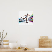 ネオンローラーブラダーアーバンアートデザイン ポスター (キッチン)