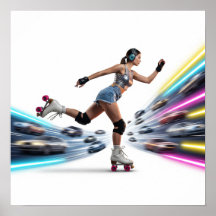 ネオンローラーブラダーアーバンアートデザイン