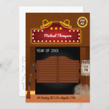 ネオンワイルドウエストカウボーイをテーマにした卒業パーティーインヴィ