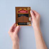 ネオンワイルドウエストカウボーイをテーマにした卒業パーティー チラシ (手)