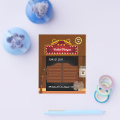 ネオンワイルドウエストカウボーイをテーマにした卒業パーティー チラシ (シングル)