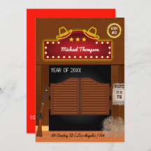 ネオンワイルドウエストカウボーイをテーマにした卒業パーティー