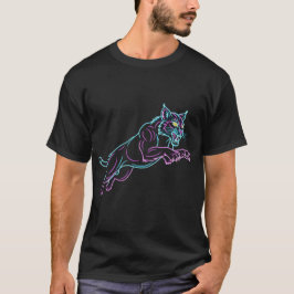 ネオンワイルドキャットブラックティー Tシャツ