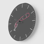 ネオンワイン注ぎ ラージ壁時計 (傾斜)