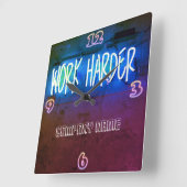 ネオンワークハードオフィススタッフルームパーソナライズされた スクエア壁時計 (傾斜)