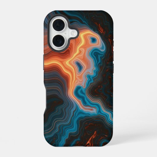 ネオンヴォルテックス抽象画 iPhone 16ケース (裏面)