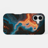 ネオンヴォルテックス抽象画 iPhone 16ケース (裏面横)