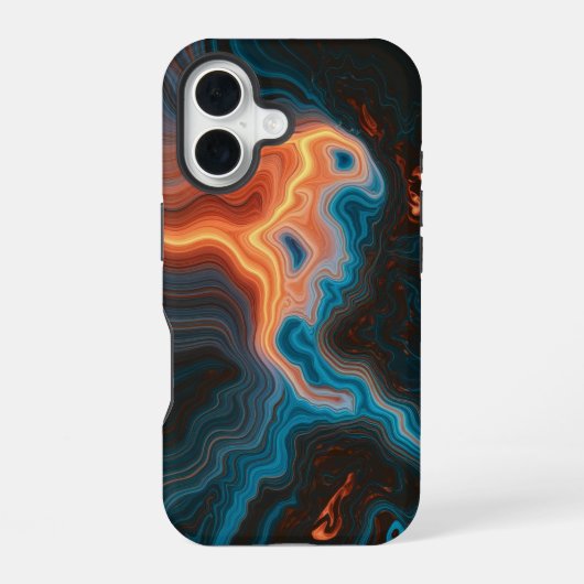 ネオンヴォルテックス抽象画 iPhone 16ケース (裏面)