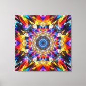 ネオン万華鏡のように千変万化するパターンデザイン キャンバスプリント (正面)