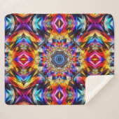 ネオン万華鏡のように千変万化するパターンデザイン シェルパブランケット (正面(横))