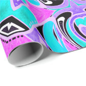 ネオン万華鏡のように千変万化するパターン、マンダラ ラッピングペーパー (ロールコーナー)