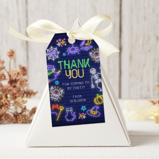 ネオン不気味エイジハロウィーン誕生日 ギフトタグ