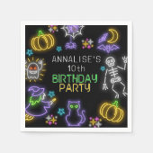 ネオン不気味エイジハロウィーン誕生日 スタンダードカクテルナプキン (正面)