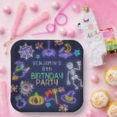 ネオン不気味エイジハロウィーン誕生日 ペーパープレート (パーティー)