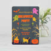 ネオン不気味ハローウィンパーティ招待状 招待状 (スタンド正面)
