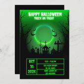 ネオン不気味ハ幽霊のよく出るウスハローウィンパーティ 招待状 (正面/裏面)