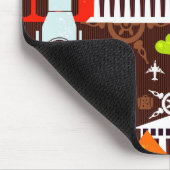 ネオン世界旅行パターン マウスパッド (コーナー)