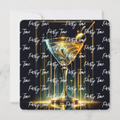 ネオン人気があるパーティー時パーソナライズされた 招待状 (正面)