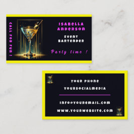 ネオン人気があるパーティー時間パーソナライズされたプロフェッショナル 名刺