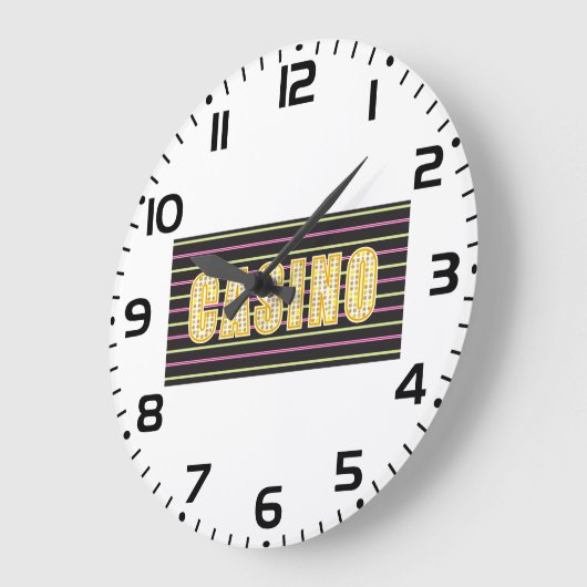 ネオン付きカジノサイン水玉模様レター ラージ壁時計 (傾斜)