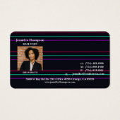 ネオン付き未来的ブラックビジネスカード (正面)