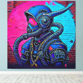 ネオン仮面ウォールグラフィティ姿アート キャンバスプリント (インサイチュ (ウッドフロア))