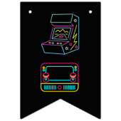 ネオン任意の年のビデオゲームのアーケード誕生日 バンティングフラッグ (第1の旗)