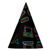 ネオン任意の年のビデオゲームのアーケード誕生日 パーティーハット (左)