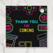 ネオン任意の年のビデオゲームのアーケード誕生日 フェイバータグ (裏面)