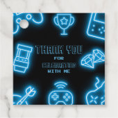 ネオン任意の年のビデオゲームの誕生日 フェイバータグ (正面)