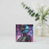 ネオン光のフォトリアリスティックファンタジー スクエア名刺 (スタンド正面)
