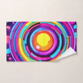 ネオン円渦パターン バスタオルセット (ハンドタオル)