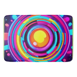 ネオン円渦パターン バスマット